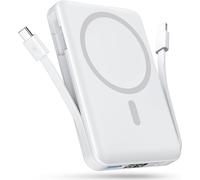 Batterie Externe Magnetique 10000mah,Power Bank Avec 2 Câble Chargeur Rapide Pd 22.5w,Portable Écran Led Sans Fil Batterie Pour Iphone16/15/14/13/12/Pro/Max/Plus/Mini - Blan[Php52505033]