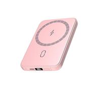 Batterie-Externe-Magnétique-10000mAh - Riapow PD 20W Charge Rapide Power Bank sans Fil avec USB-C Entrée & Sortie, Chargeur Induction Compatible avec iPhone 17/16/15/14/13/12 Toute la Série (Rose)