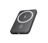 Batterie-Externe-Magnétique-10000mAh - Riapow PD 20W Charge Rapide Power Bank sans Fil avec USB-C Entrée & Sortie, Chargeur Induction Compatible avec iPhone 17/16/15/14/13/12 Toute la Série (Noir)