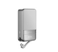 Batterie Externe magnétique EcoFlow Rapid 10000 mAh, Chargeur Portable sans Fil avec câble USB-C intégré, offrant Une Charge Rapide jusqu'à 65 W, pour iPhone 16/15/14/13/12-Argent