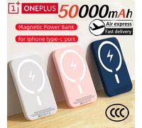Batterie externe magnétique OnePlus pour Magsafes, 50000mAh, chargeur rapide sans fil PD 22.5W, batterie externe pour iPhone Samsung Bule 10000mah