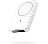 Batterie Externe Magnétique Sans Fil 10800mah, Pd 20w Charge Rapide Power Bank Avec Usb-C Entrée & Sortie Écran Led Chargeur Portable Compatible Avec Magsafe, Iphone 16/15/14/13 Serie - Blanc