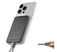 Batterie Externe Magnétique sans Fil 5000mAh Ultra-Mince for Mag-Safe sans Fil Charge, avec USB C 20W Filaire Charge Rapide Câble Détachable, Power Bank pour iPhone 16 15/14 13 12 Mini/Plus/Pro/Max