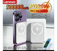 Batterie externe magnétique sans fil Lenovo 50000mAh pour chargeur Magsafe, charge rapide, batterie de secours externe pour iPhone Android Black 50000mAh