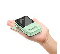 Batterie externe mini 10 000 mAh avec câbles intégrés 22,5 W PD USB-C, chargeur rapide Power Bank, pour smartphone, tablette, etc. Compatible avec , iPad, téléphone Android, cadeau pour la famille, le