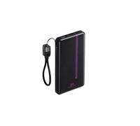 Batterie externe noire - Rivacase - 10000 mAh - QC/PD 22.5W - 18W - Câble USB Type-C - Universel - 140 70 30 - 380 g