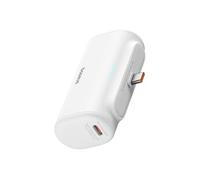 Baseus - Batterie Externe (P10068306213-00) - Type-C, Conception Compacte, 20w, 5000mah, Avec Câble Type-C - Blanc