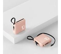Batterie Externe Portable 10000mah, Câble De Type C Intégré, Charge Rapide 5000mah, Batterie Auxiliaire Externe Pour Iphone 15 Samsung Xiaomi