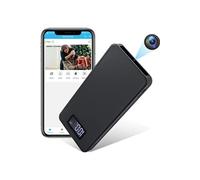 Batterie Externe Portable Caméra Espion 10000Mah Chargeur de Secours HD 1080P Noir + SD 8Go
