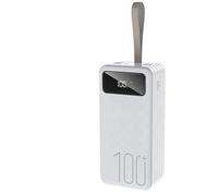 Batterie externe portable USB C avec écran LED, charge rapide, compatible avec smartphones et tablettes, blanc, 80 000 mAh