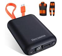 Batterie Externe pour Gilet Chauffant 7,4V 20000mAh, Batterie Veste Chauffante avec Câble USB-C Intégré, Power Bank Portable avec écran LED, 1 Port USB-C & A et DC, pour Gilet Chauffant Homme Femme