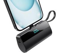 Batterie Externe Pour Iphone,5500mah Mini Power Bank Avec Câble Usb C Intégrés,20w Pd Charge Rapide Chargeur Portable Écran Lcd Batterie Portable Compatible Avec Iphone 16/15/14/13/12/11/X/8/7/6 Etc