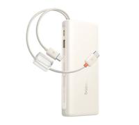 Batterie externe 20 000 mAh 100 W avec écran et deux câbles USB-C - beige