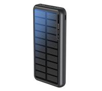 Boompods Obi Batterie Portable Solaire 10000mAh - Batterie Externe USB-C avec Double Port USB-A, Chargeur de Panneau Solaire pour TéLéPhones et d'autres appareils, Idéal pour Voyage, Camping, Noir