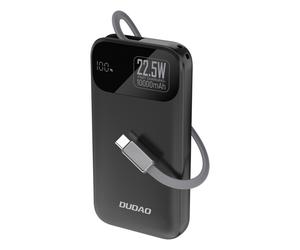 Batterie Externe Powerbank Dudao K31 10000mAh PD 22,5W Noir avec câble intégré