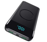 Batterie Externe sans Fil 26800mAh, USB C Power Bank Induction à Charge Rapide 25W PD3.0 & QC4.0 Chargeur Portable Wireless avec 4 Sorties, écran LCD Batterie Portable pour iPhone Samsung Huawei etc.