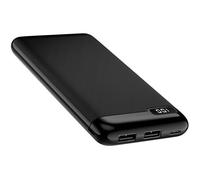Batterie externe 10000mAh 2 Ports de Sortie USB Écran LCD numérique Setty Noir