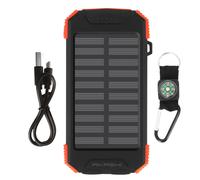 Akashi Banque d'énergie solaire sans fil Li 10000 mAh 2,1 A (USB)