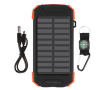 - Banque d'énergie solaire sans fil - Li - 10000 mAh - 2.1 A (USB)