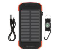 Batterie Externe Solaire - AKASHI - 10000mAh - IPX4 Antichocs - Lampe Torche