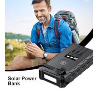 Batterie Externe Solaire | Chargeur de Téléphone Portable avec Lampe Torche | Powerbank Portable Rechargeable Pliable pour Voyage Camping Pêche Randonnée Vélo