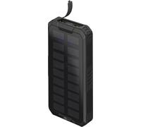 Batterie externe solaire Goobay 2x USB-A + 1x USB-C - 20000 mAh (Noir)