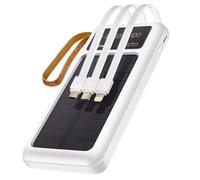Batterie Externe Solaire - LINQ - 15000mAh - Câbles Micro USB, Lightning, USB C - Compacte - Pratique