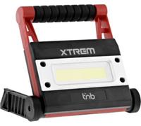 T’nB Projecteur de Chantier LED Portable XLAMP avec Batterie Rechargeable, Fonction Station de Charge, Lumière de Travail Ajustable et Puissante 12W 1000 LM, Etanchéité IPX5 - Noir et Rouge