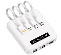 Batterie Externe Universelle Câbles USB-C, Micro-USB Lightning Akashi Blanc