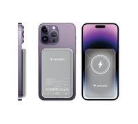 Batterie externe - VERBATIM - Charge 'n' Go Magnetic Wireless 5000 - Induction - Gris - Smartphones et tablettes