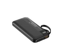 Batterie ExterneBanque d’Alimentation, Charge Super Rapide 66w 20000mAh Banque d’Alimentation de Grande capacité avec câble Mobile intégré (Noir)