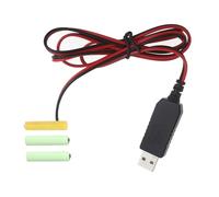 Batterie factice USB 5 V 2 A vers 4,5 V 1 A, remplace 3 piles AAA 1,5 V (LR03), pour jouets et télécommandes