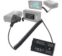 Batterie Factice vers Câble d'Alimentation Spiralé D-Tap pour Moniteur Sony NP F550/F570/F970,Atomos Shinobi/Ninja V,Décodage Complet,Noir