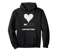 Batterie Faible Pixel Coeur Amusant Gamer Lazy Day Design Sweat à Capuche