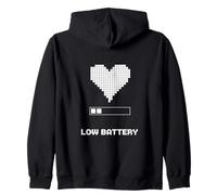 Batterie Faible Pixel Coeur Amusant Gamer Lazy Day Design Sweat à Capuche
