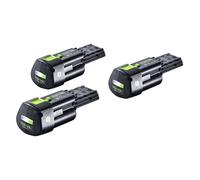 Batterie Festool 3x BP 18 Li 3,0 Ergo I batterie 18 V 3,0 Ah / 3000 mAh Li-Ion ( 3x 577704 ) avec indicateur de niveau de charge