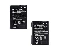 Batterie for Appareil Photo 2050 mAh EN-EL14a, Compatible avec Nikon : P7000, P7100, P7800, P7700, D3100, D3200, D3300, D3400, D3500, D5600, D5100 et D5300(2 Battery)