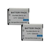 Batterie for Appareil Photo EN-EL19 ENEL19 en EL19, Compatible avec Nikon, Coolpix S6600 S6900 S2600 S3100 S4100 S5200 S6400 W150(2battery)