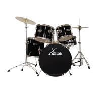 20" Batterie Acoustique Drum Set Drumkit Cymbale Tabouret Pedale Baguettes Noir