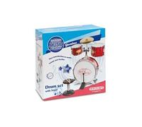Kit de batterie métallique Bontempi 4 Elements avec tabouret et baguettes
