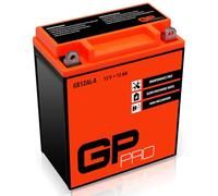 Batterie Gel GP-PRO GB12AL-A 12 V 12 Ah pour scooter et moto | 165 A, sans entretien scellée, borne positive droite, 133 x 80 x 161 mm, 4,1 kg, sim. B12AL-A2, YB12AL-A, FA112