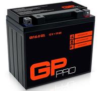 Batterie gel GP-PRO GB16L-B 12V 19Ah 240A moto sans entretien | Scellée, préchargée, pôle positif à droite, 176 mm x 100 mm x 157 mm, 6,6 kg, similaire YB16L-B, CB16L-B, 51911