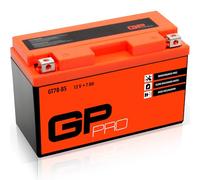 Batterie gel GP-PRO GT7B-BS 12 V 7 Ah 110 A Batterie moto scooter | sans entretien scellée préchargée, pôle positif gauche, 150 mm x 66 mm x 94 mm, 2,1 kg, similaire YT7B-BS, YT7B, FA119