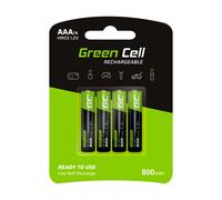 green cell rechargeable batteries 4x aaa hr03 800mah Noir