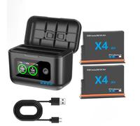 Batterie Insta360 X4 Air 2100mAh et boîtier de charge rapide à 2 emplacements avec écran LCD pour accessoires d'alimentation de la batterie Insta360 X4 Air 4BatteryWithCharger