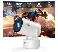 [Batterie Intégrée] Mini Vidéoprojecteur 4K Home Cinéma, Mini Projecteur, Vidéoprojecteur Wifi6 Et Bt5.2 Avec Android Os, Correction Trapézoïdale Automatique, Angle De 180 Degrés, Écran