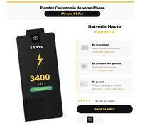 Batterie iPhone 14 Pro - avec puce Texas Instruments - Haute Capacité 3400 mAh - Shop Ta Pièce Premium