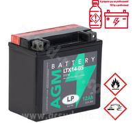 BATTERIE LANDPORT YTX14-BS 12V 12A SANS ENTRETIEN AGM ( PIAGGIO MP3 400 / 500CC