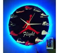 Batterie- LED-5 Horloge murale à lumière Led 3D pour chaussures de basket ball, horloge de vol créative, Des