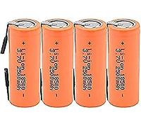 Batterie Li-ION 18500 3.7v 2500mah Cellule Ionique Allumée avec 2 Languettes De Soudage pour Lampe De Poche LED,4 Pièces